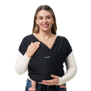 Momcozy Baby Wrap Carrier, Easy to Wear Infant Carrier Slings, Lightweight Hands Free Baby Sling, Adjustable Baby Carriers for Newborn to Toddler 8-35 lbs, Black