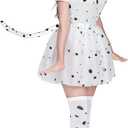 Spooktacular Creations 6 Pcs Halloween Women Dalmatian Dog Costume Set, Dalmatian Puppy Costume for Adult Women (Medium)