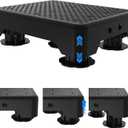 Adjustable Step Stool for Adults, Bed Step Stools, 600 LBS Capacity Safety Wide Step Platform, Indoor and Outdoor Steps for Seniors, Non-Slip Stepping Stool Elderly Assistance, Black