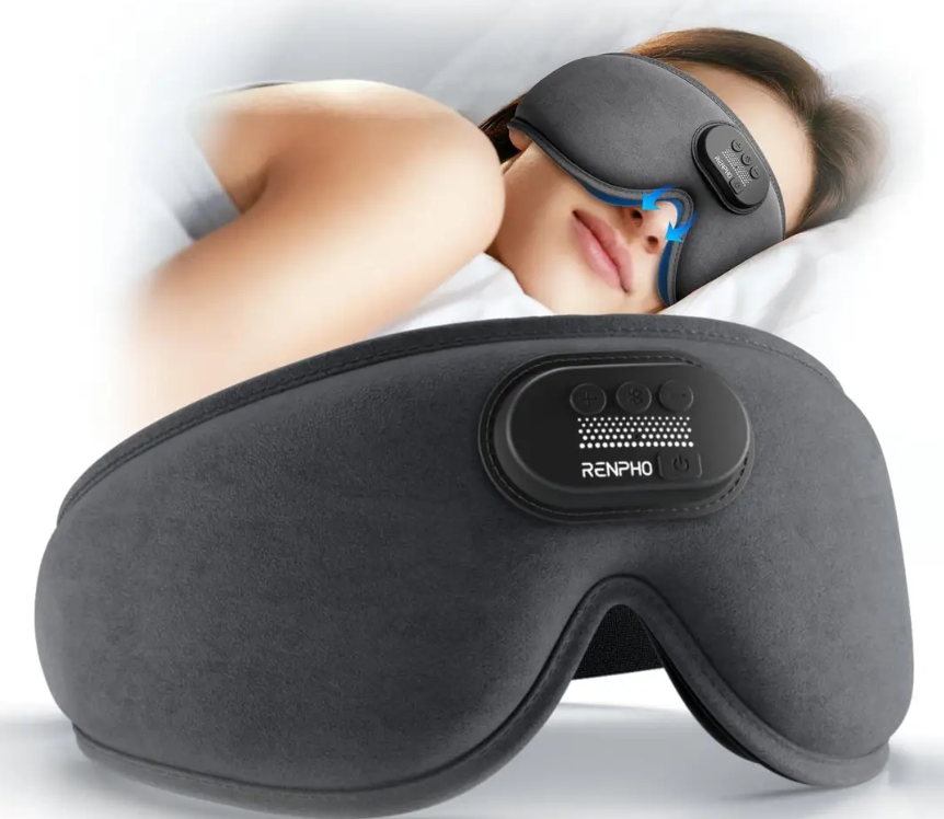 RENPHO Sleep Headphones Sleep Mask With Bluetooth Headphones( Black)