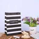50Pcs Thank You Small Paper Gift Bags Bulk, 5.25" x 3.75" x 8" Kraft Paper Bag for Party Favors,Valentine's Day, Birthday, Wedding, Thanksgiving,Goodie, Retail,Employee appreciation - Black