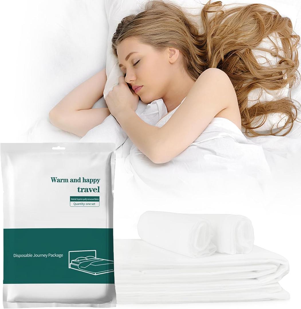 Disposable Bed Sheets for Travel 4 Piece Hotel Portable Sheet Quilt Cover Pillowcases for Business Trip Bedding Kit
