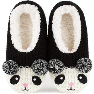 Cute Animal House Slippers, Warm Fuzzy Slipper Socks with Grippers Non Slip, Cozy Funny Gifts (S)