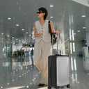 STARGAZ Clear PVC luggage cover, No Disassembly Suitcase Covers, 22 inch Zippered Luggage Cover, Waterproof carry on cover protector,luggage covers for suitcase TSA approved (Black, 22)