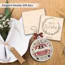 3 x Wedding Gifts for Couples 2025 - Double Layers Mr and Mrs Wood Ornaments, Bridal Shower Gifts for Bride and Newlyweds, Engagement Couple, Just Married Ornament