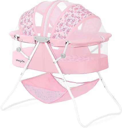 Dream On Me Karley Portable Infant Bassinet, Double Mesh Canopy, Pink