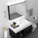 Brushed Gold Bathroom Towel Bar Holder Sets Premium Stainless Steel 4-Piece Bathroom Hardware Set Wall Mounted Bathroom Toilet Paper Holder with Shelf Set.