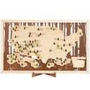HYPERI US National Parks Map Travel Map, National Park Tracker Checklist, Natural Wall Art, Traveler Gifts for Mom, Dad, Coworker, Christmas Gifts (National Park Map - Wooden Box)