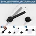 5 Pieces Matte Black Bathroom Hardware Accessories Set, Bathroom 23.6 Inch Towel Bar Set Stainless Steel Toilet Paper Holder Round Towel Racks for Bathroom Wall Mounted