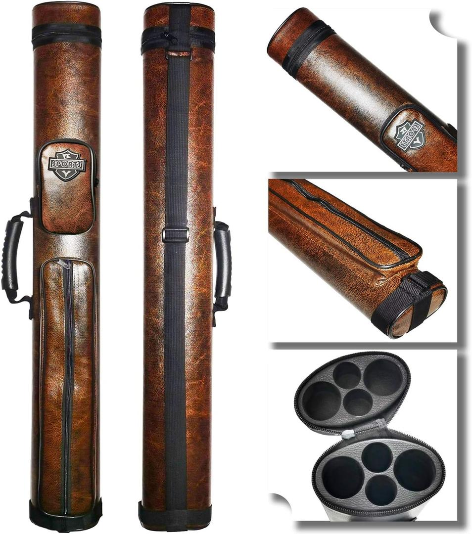 2x2 Hard cue case Oval Pool Cue Billiard Stick Carrying Case, One Size