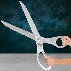 Big Silver Ribbon Cutting Scissors 25 Inch – Giant Ceremonial Scissors 25" Extra Large Shears for Grand Opening Theater Performances Special Events and Inaugurations