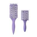 Curl Defining Brush for Curly Hair, Vented Detangling Hair Brush for Wet and Dry Styling, Curved Brush for Shaping and Smoothing Curl Clumps, Lightweight Hair Brush (2Pcs Purple)