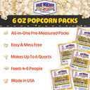 6oz Popcorn Machine Popcorn Packets - All-in-One Movie Theater Style Popcorn Kernels, Salt, and Oil Packs by Great Northern Popcorn, 6 Ounce (Pack of 24)