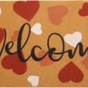FUND AMLIGHT Valentine's Day Welcome Doormat - Outdoor Indoor Entrance Front Doormat Decoration - 1'5" x 2'5" Non Slip Large Indoor Love Heart Welcome Doormats