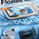 TORRAS IP68 Waterproof Phone Pouch Double Space, Floating Waterproof Phone Case with Lanyard for iPhone 17 Pro Max 16 15 14 S26 S25, Phone Dry Bag Vacation Cruise Ship Travel Essentials 7.0'', White