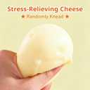 Giant Cheese Squishy Big Slow Rising Sensory Fidget Toy, Jumbo Squeeze Cheese Cube for Stress Relief, Soft Hand Squeeze Toys, Portable Calming Gift for Adults Office Desk