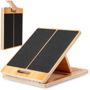 StrongTek 13 Wide Portable Wooden Slant Board, 5-Level Incline (15-35), Lower Grip Handle, Beginner & Rehab Friendly, Non-Slip Surface for Calf Stretching, Squats, Physical Therapy