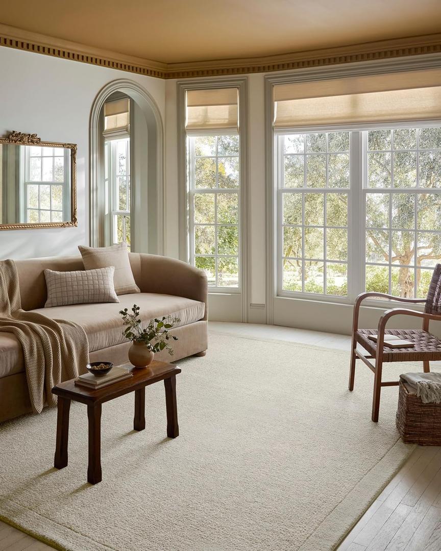 Loloi Magnolia Home by Joanna Gaines Henley Collection HNY-01 Ivory/Silver 7'-9" x 9'-9" Area Rug