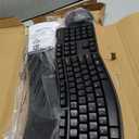 Amazon Basics Ergonomic Wireless Keyboard and Mouse Combo with Wrist Rest, Plug and Play, 2.4 GHz USB, Easy to Use, Black