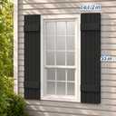 【4 pcs】Thickened Wall Vinyl Shutters, 14 1/2" x 55", Black Exterior Window Shutters, 5-Minute Installation, 10+ Years Lifespan, Vertical Embossed Lines