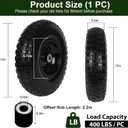 Taifa 1 PC 13 Inch Rubber Solid Flat Free Replacement Tires and Wheels 4.00-6 with 5/8'' Axle Bore Hole, Air Less Wheel for Wheelbarrow/Wagon/Hand Truck/Trolley/Garden Scooter etc.