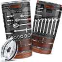 wowcugi Mechanic Tumbler Stainless Steel Insulated Coffee Travel Mug Cup with Lid 20oz Birthday Christmas Father's Day Mechanics Gift