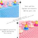2 x 3Pack Plastic Table Cloth Disposable for Rectangle Tables, Pink Polka Dot Table Cloths for Baby Shower Bridal Shower Mouse Birthday Party Decorations Size 54x108 Inch (Pink+White dots)