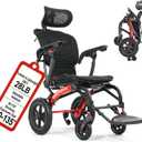 Transport Wheelchair Lightweight Foldable with Ergonomic Seat,Reclining Wheelchairs for Adults with Adjustable Headrest,Support 264LB Portable Compact Folding Travel Wheelchair,Only 28LB