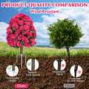 Artificial Topiary Flower Balls Outdoor Set of 2, UV Resistant Faux Outdoor Plants with Durable Metal Stakes, Realistic Bark-Textured Trunk, for Front Porch Outdoor Decor Patio Garden Decor