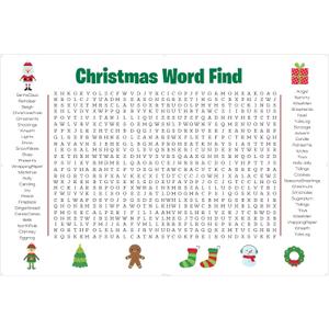 Jumbo Christmas Word Search Poster,Giant Christmas Word Find Puzzle Poster Game,Large 36"X24" Words Find Wall Poster Fun Interactive Party Activity