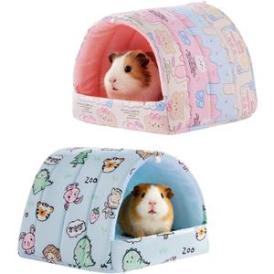2 PCS Guinea Pig Hideout Guinea Pig House Guinea Pig Bed, Washable Hamster House Small Animal Cage Accessories for Mouse Chinchillas Hamsters Hedgehogs Ferrets Bearded Dragons and Rats