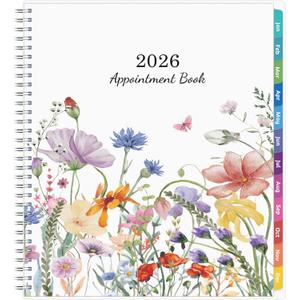 2026 Appointment Book - January - December 2026, Appointment Planner with Weekly  Monthly Spread, 8.5'' x 10.5'', Large, 15 Minute Increments, 2026 Daily Planner with Pockets, Tabs, Flexible Cover