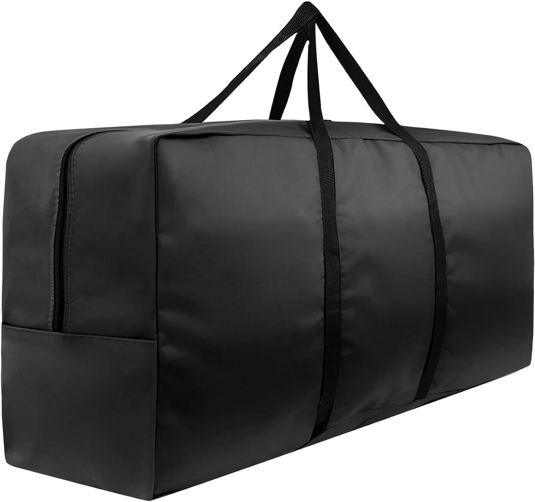 Cushion Storage Bag 420D Waterproof 68" Rectangular Outdoor Patio Cushion Storage Bags Outdoor Cushion Storage Bag with Zipper and Handles Extra Large Storage Bags 68" L x 29" H x 20" W Black (Pack of 1)