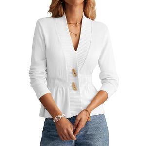 GRACE KARIN Women 2025 Button Down Lightweight Cardigan Casual Open Front Sweater Crochet Tops Knitted Coat