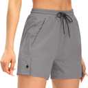 AFITNE Women's Hiking Shorts, Quick Dry Lightweight Summer Shorts for Golf Travel, 4"/ 7" Curvy-Fit with Zipper Pockets