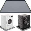 27x27 Inch Silicone Washing Machine Drain Pan - Waterproof Leak Protection Mat, Anti-Vibration Floor Protector for Washers & Dryers, Grey