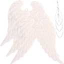 VOSAREA 3pcs Christmas Angel Wing Ornament Glitter Angel Wings Decor Christmas Tree Hanging Pendant for Party Favor DIY Crafts