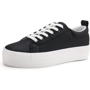 JABASIC Women Lace Up Platform Sneakers Comfortable Casual Fashion Sneaker Walking Shoes