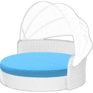 Outdoor Daybed Cushion Cover, 78" Replacement Round Bed Cushions Cover,Out Door Waterproof and Fade-Resistant Sun Bed Outdoor Cushions Cover - Patio Round Daybed Cushion Covers, Cover ONLY