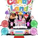 48 Pcs Halloween candy Trunk or Treat Outdoor Decoration Kit candy Theme Party Decorations with Sweet Lollipop Cutout Balloons for Car Archway Garage Birthday Party Backdrop