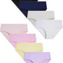 Boboking Teen Girls Underwear Cotton Brief Panties 8 pack (Black), 8 Y