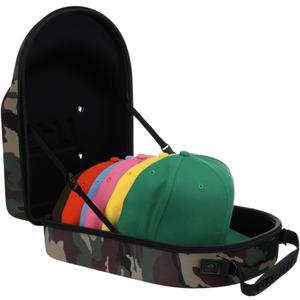 Lids Hat Travel Case – Baseball Cap Carrier for 6 Hats, Durable Camo Exterior with Black Interior, Storage with Handle & Adjustable Shoulder Strap, Hard Hat Organizer for Travel & Closet