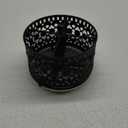 360 Rotating Metal Utensil Caddy - 4 Compartment Vintage Silverware Cutlery Holder Fork Spoon Napkin Organizer Flatware Storage Basket Party Countertop Buffet Picnic Camping Outdoor Black