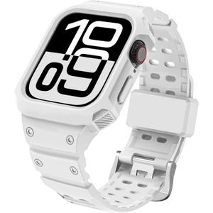 CRIS-BAND Sport Bands Compatible with Apple Watch Band 45mm 44mm 42mm 41mm 40mm 38mm, Water Sweat Shock-Proof Strap Wristband for iWatch Apple Watch Band with Case for Series 9 8 7 6 SE 5 4 3 2 1