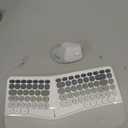 Ergonomic Wireless Keyboard and Mouse Set Creamy Wireless Keyboard Silent Mice Set with Wrist Rest for Computer, Laptop, PC, Mac, Windows