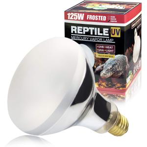 LUCKY HERP 125 Watt UVA+UVB Vapor Heat Lamp Bulb, High Intensity Self-Ballasted Heat Basking Lamp/Bulb/Light for Reptile and Amphibian, Sun Lamp for Bearded Dragon Lizard Turtle