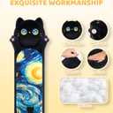 Mewaii Long Cat Plush 5 Sizes, 120% Extra Filling Giant Plushness Kids Body Pillow, Kawaii Cute Black Starry Cat Stuffed Animals Plushies, Big Long Body Pillow Plush Gift for Girls 53