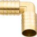 Yoebor Brass Hose Barb Fitting, 90 Degree Elbow, 1" Barbed x 1" Barbed (Pack of 2)