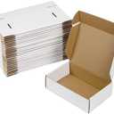 ZxeluPapr 50 Pack 12x9x4 Shipping Boxes, White Corrugated Cardboard Packaging Box for Small Business