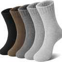 Loritta 5 Pairs Wool Socks for Women Stocking Stuffers Gifts Winter Warm Hiking Crew Boot Socks